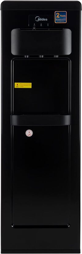 Midea YL1917SAE-BK Water Dispenser, Top Loading, 3-taps Equipped with Hot Cold And Ambient Temperature, Floor Standing, Child Safety Lock for Faucet, Best Home, Office & Pantry, Black