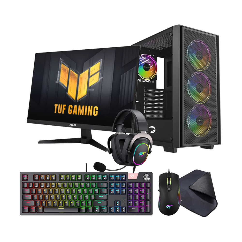 Durmazz Platinum V2 Gaming Bundle - Gaming PC Intel Core i5 13400F 16/32GB RAM 1TB SSD RTX 4060/4060ti & Asus TUF VG279Q3A 27" 1920x1080 Full HD 180Hz 1ms Gaming Monitor & Mechanical Keyboard, Mouse, Mousepad & Headset