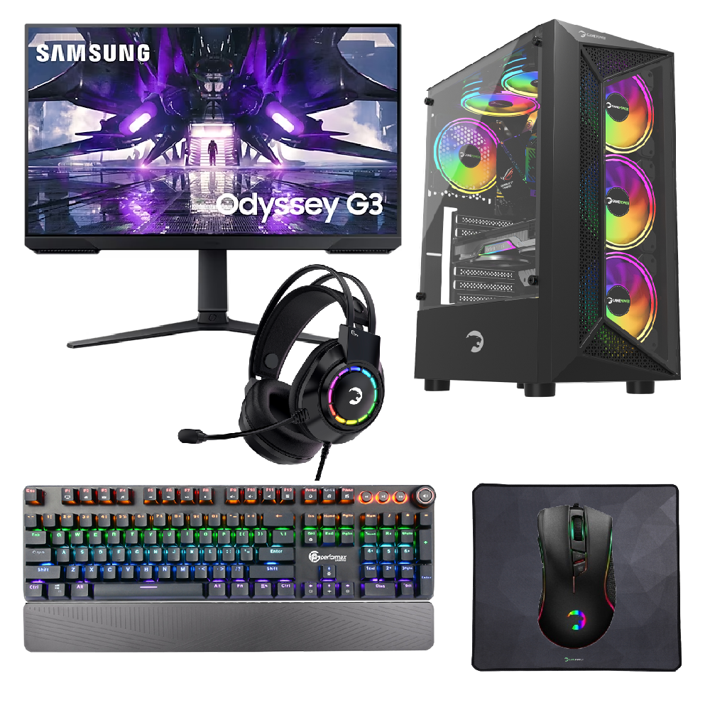 Durmazz Platinum Gaming Bundle - Gaming PC Intel Core i5 12400F 16/32 GB RAM 1TB SSD RTX 4060/4060ti 8GB & Samsung LS27AG320NUXUF 27'' FHD 165Hz 1ms Monitor & Mechanical Keyboard, Mouse, Mousepad & Headset