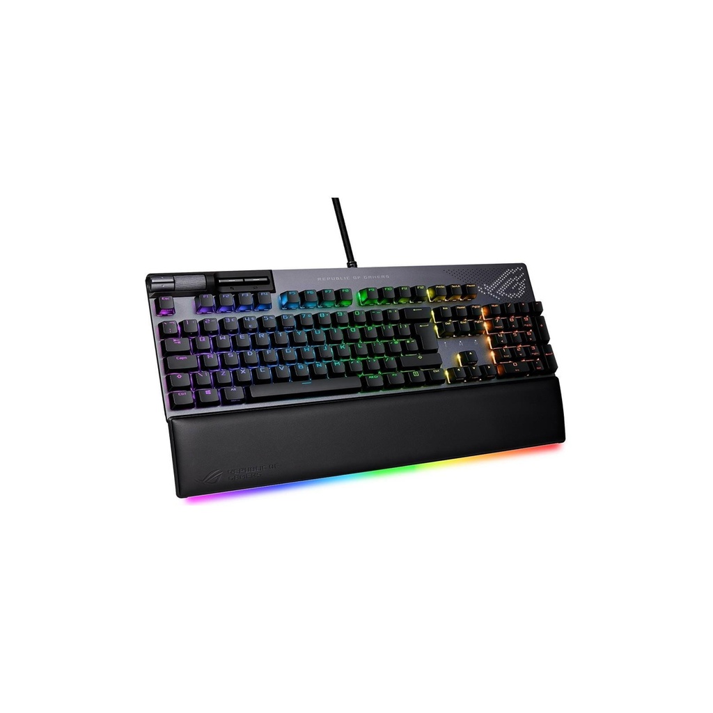ASUS ROG STRIX FLARE NX RED RGB Gaming Keyboard Switchable Rog NX Red Switch Media Controls USB and Wrist Rest