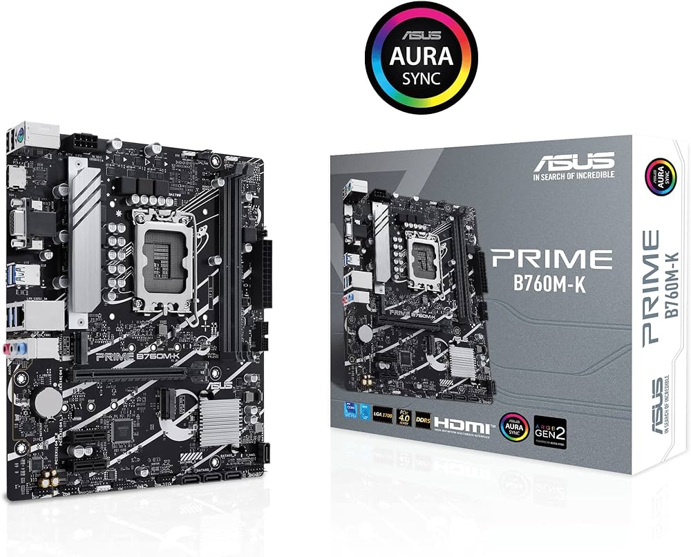 ASUS PRIME B760M-K D5 DDR5 8000Mhz(OC) RGB M.2 MATX 1700P