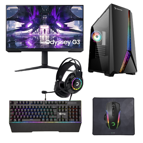 Durmazz Platinum V3 Gaming Bundle - Gaming PC AMD Ryzen 5 7500F 32GB DDR5 RAM 1TB SSD Nvidia RTX 4060 / 4060ti 8GB & Samsung LS27AG320NUXUF 27'' FHD 165Hz 1ms Monitor & Mechanical Keyboard, Mouse, Mousepad & Headset