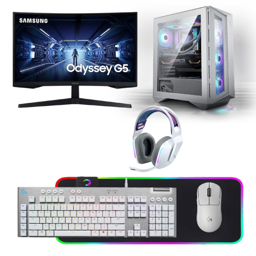 Durmazz Blizzard Full White Gaming Bundle - DURMAZZ GAMING Blizzard Edition Intel Core i7 13700KF 32GB DDR5 RAM 1TB SSD NVIDIA RTX 4070 SUPER & Samsung Odyssey G5 2K 144Hz Monitor & Logitech G Pro X Superlight Mouse & G815 Keyboard & G733 Headset & Mousepad