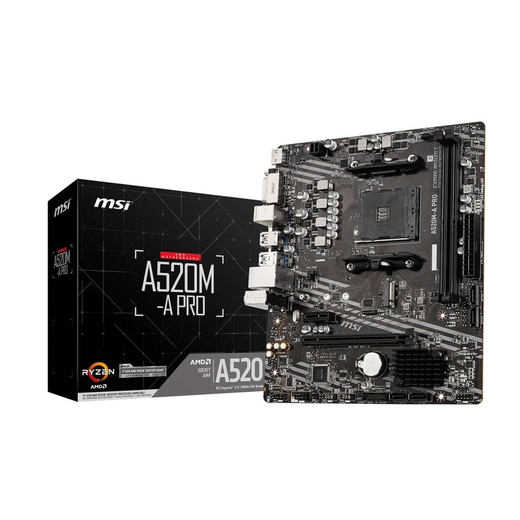 MSI A520M-A PRO DDR4 4600/1866Mhz M.2 M.ATX AM4