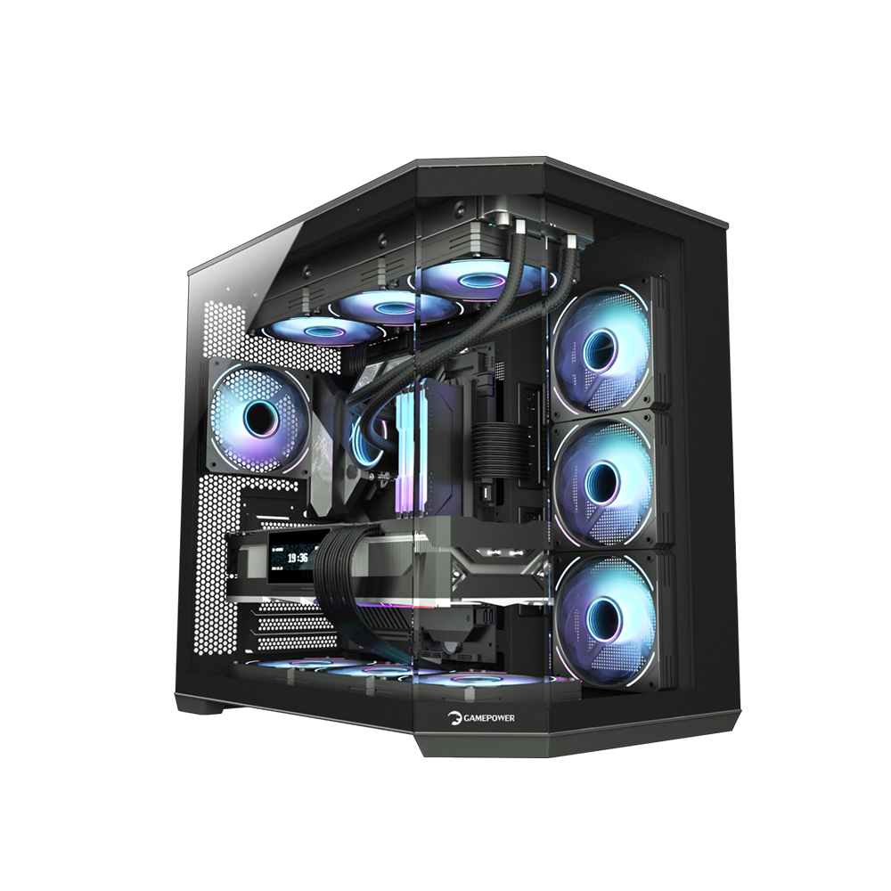 GamePower WarCry Edge 1x Black Fan Type-C Gaming Case