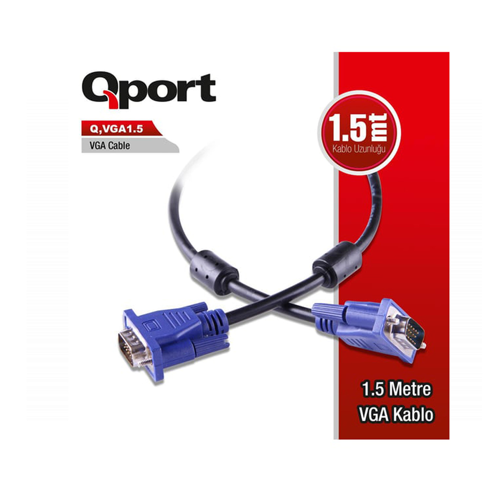 QPORT Q-VGA1.5 15 Pin VGA Cable