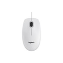 LogiTech B100 Nano Wired Mouse - White