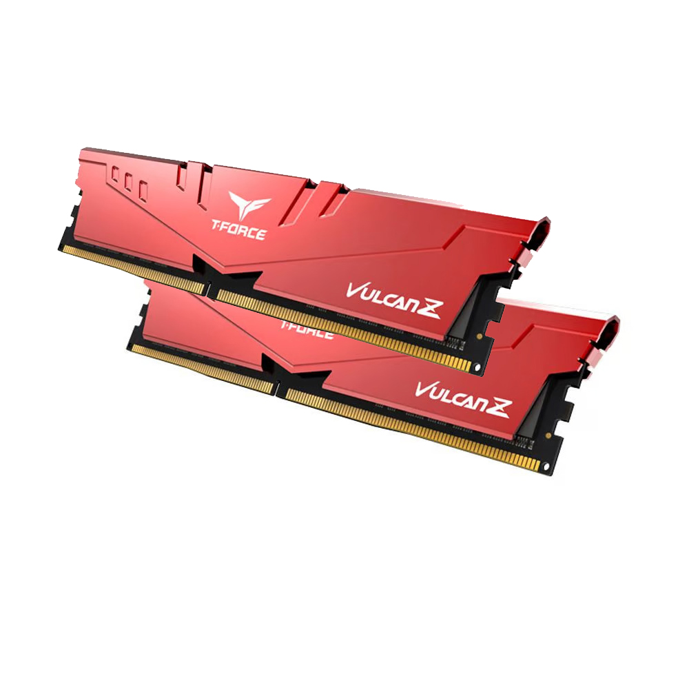 Team T-Force Vulcan Z Red 16GB(2x8GB) 3200Mhz CL16 DDR4 Gaming Ram (TLZRD416G3200HC16FDC01)