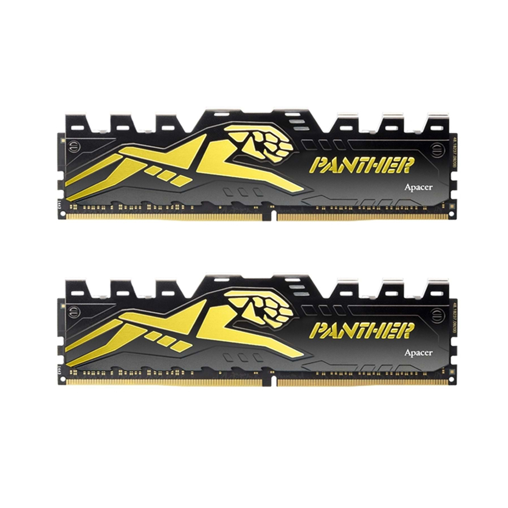 Apacer Panther Black-Gold 16GB (2x8GB) 3200Mhz CL16 DDR4 Gaming Ram (AH4U16G32C28Y7GAA-2)