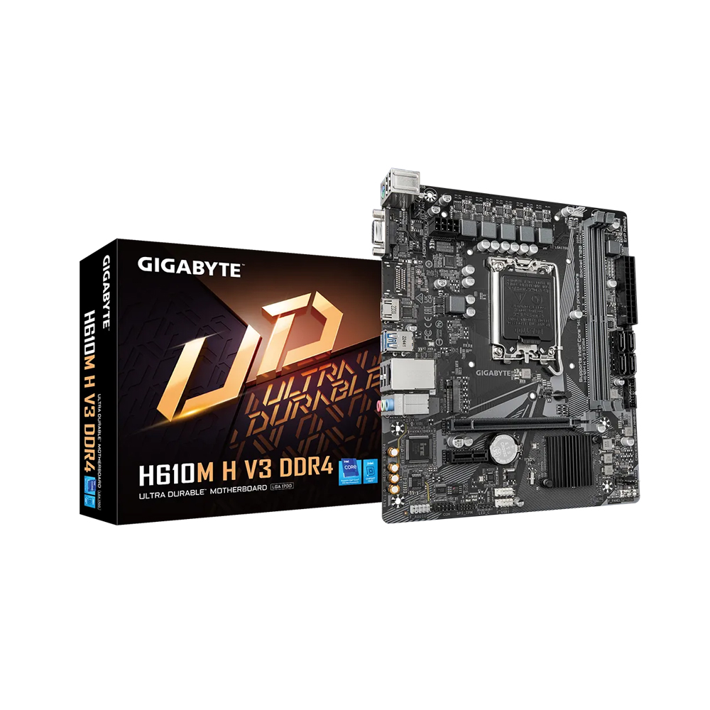 GIGABYTE H610M-H V3 DDR4 3200MHZ M.2 HDMI MATX 1700P - Intel Motherboard