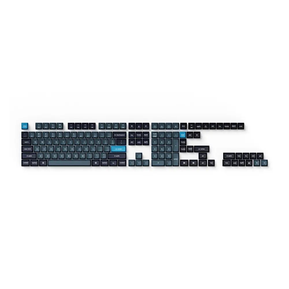 Keychron Double Shot KSA PBT Keycap Full Keycap Set - Dark Gray & Grayish Blue
