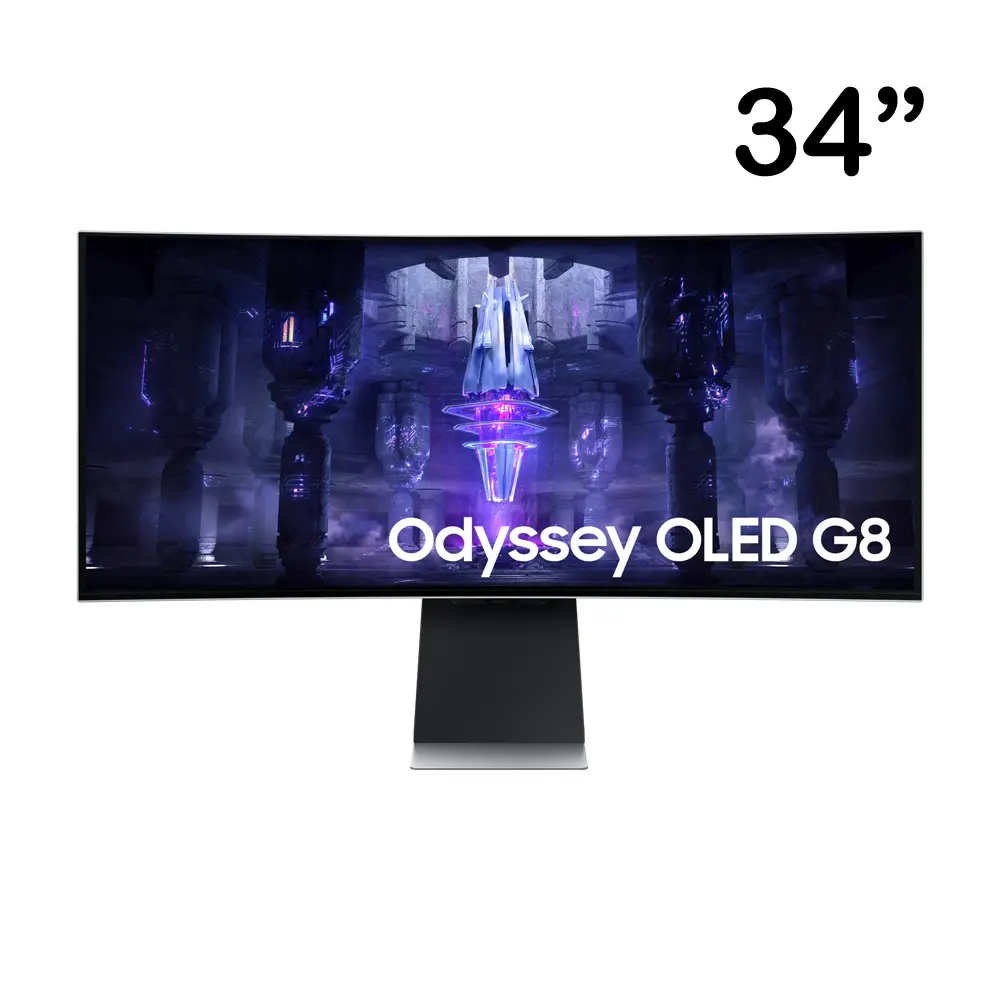 Samsung Odyssey 34" Neo G8 WQHD(3440x1440) 175 Hz / 0.03ms OLED Curved FreeSync Premium Pro - Silver Gaming Monitor (LS34BG850SUXUF)