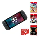 Nintendo Switch 2 Mario Kart World Bundle | Mario Cart World - Hitman - Sonic | Samsung SD Card | Gaming Handheld Console